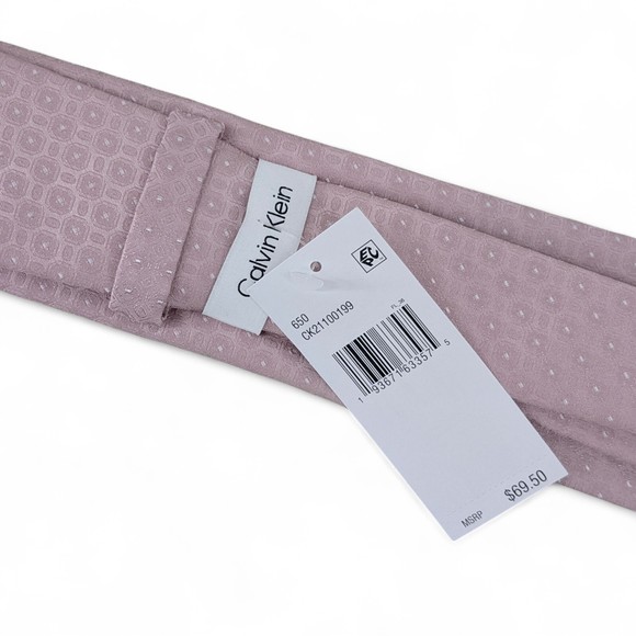 Calvin Klein Men's Skylar Texture Dot Tie Necktie Classic 3" Pink Silk Blend $69 - Picture 3 of 5